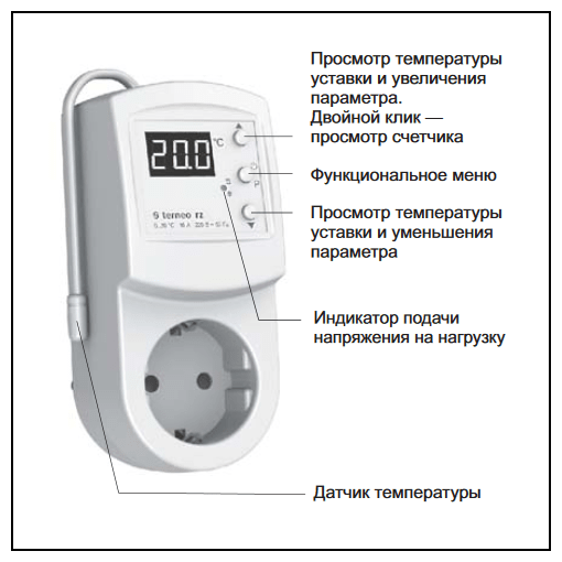 Терморегулятор розеточного типа TERNEO RZ