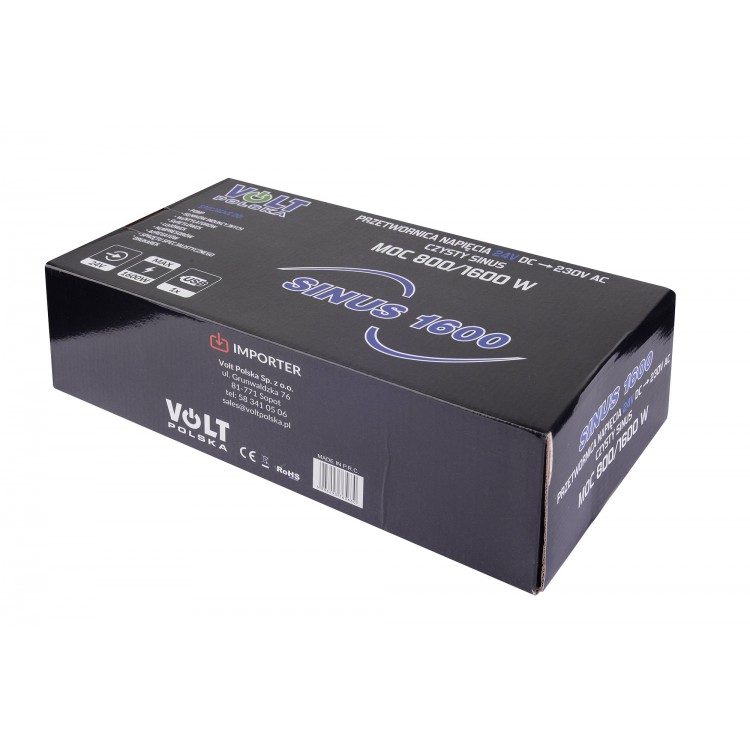 SINUS 24/230 В (800/1600 Вт) преобразователь напряжения, Volt Polska - Зображення 2