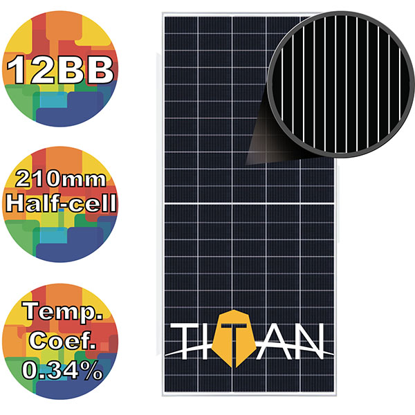 Солнечная панель 590 Вт моно, RSM120-8-590M Risen 12BB, TITAN