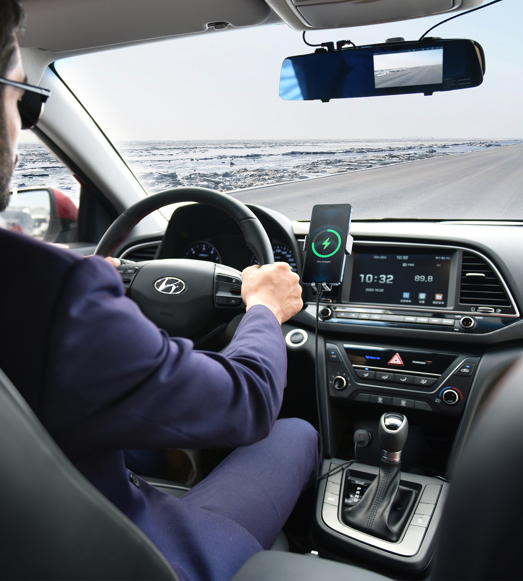 Быстрое автомобильное зарядное устройство Choetech Dual Type-C мощностью 40 Вт - Зображення 2