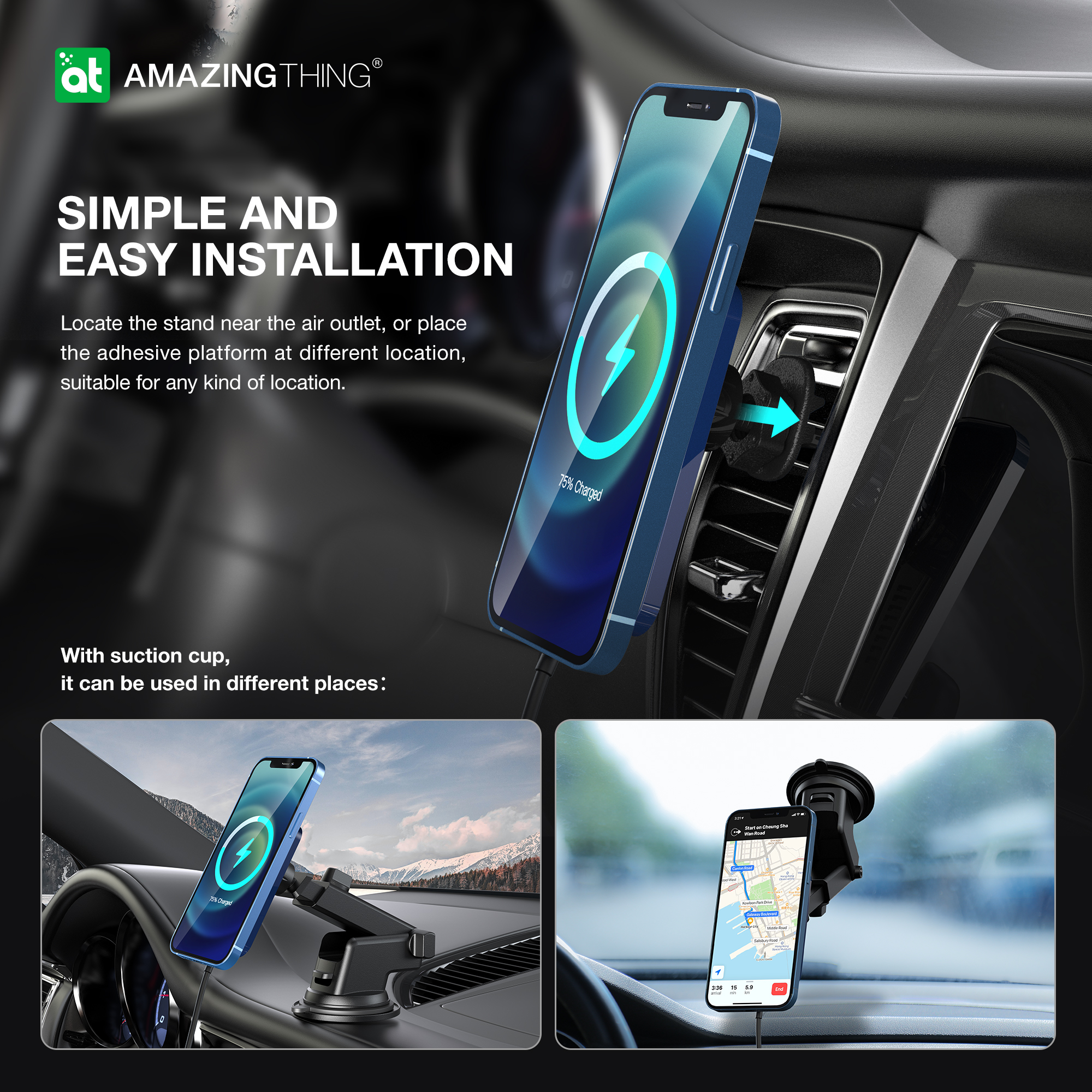 Автомобильная зарядка AmazingThing Speed Pro X Mag 15 Вт Magsafe - Зображення 2