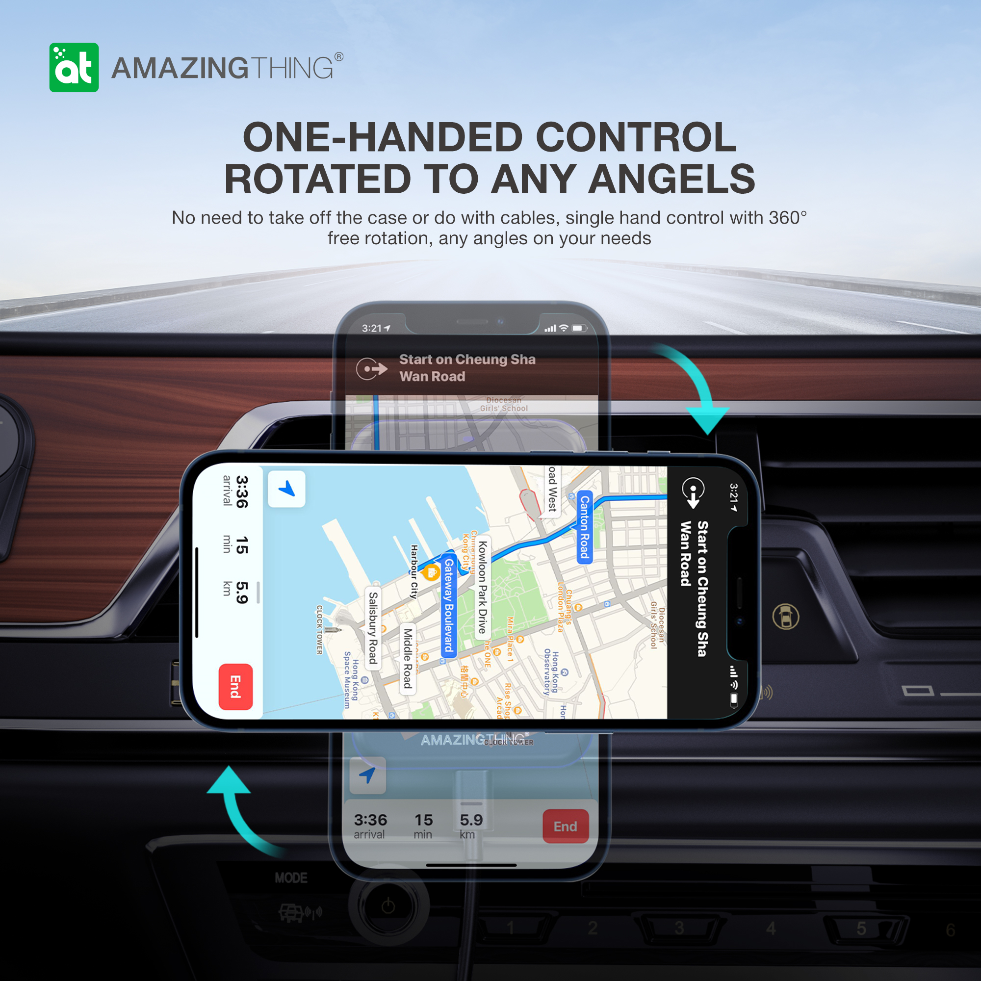 Автомобильная зарядка AmazingThing Speed Pro X Mag 15 Вт Magsafe - Зображення 3