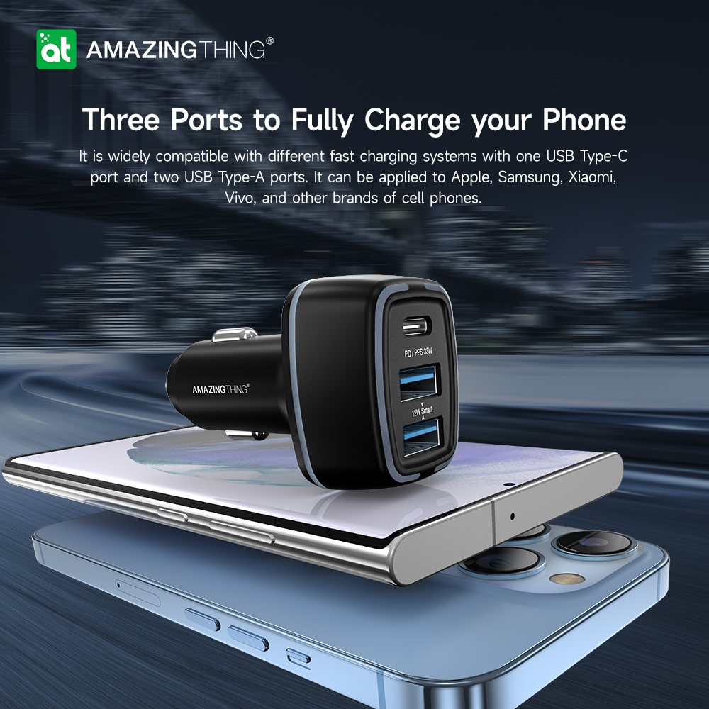 Автомобильное зарядное устройство AmazingThing Speed Pro PD 45 Вт/PPS 33 Вт с 3 портами - Зображення 4