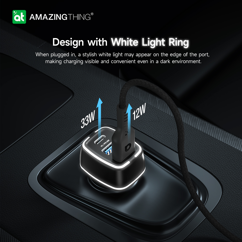 Автомобильное зарядное устройство AmazingThing Speed Pro PD 45 Вт/PPS 33 Вт с 3 портами - Зображення 5