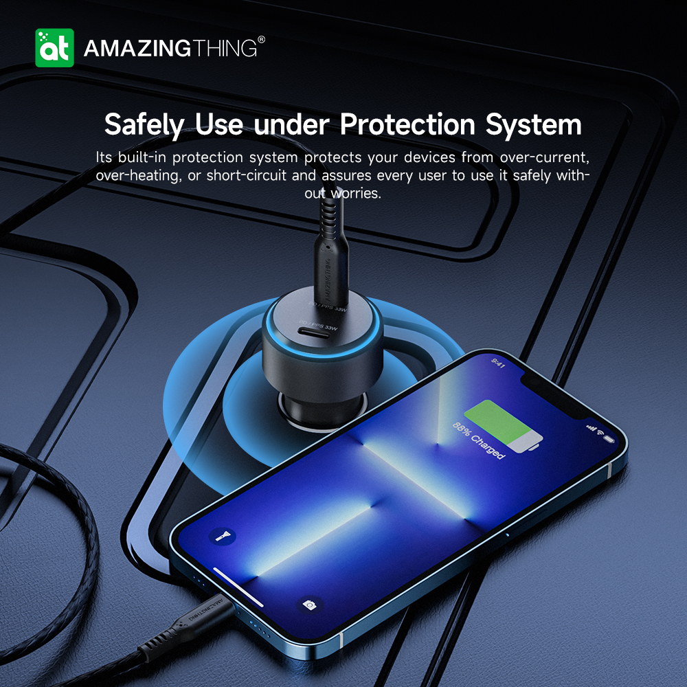AmazingThing Speed Pro PD 66W/PPS 33W 2-портовое автомобильное зарядное устройство - Зображення 7