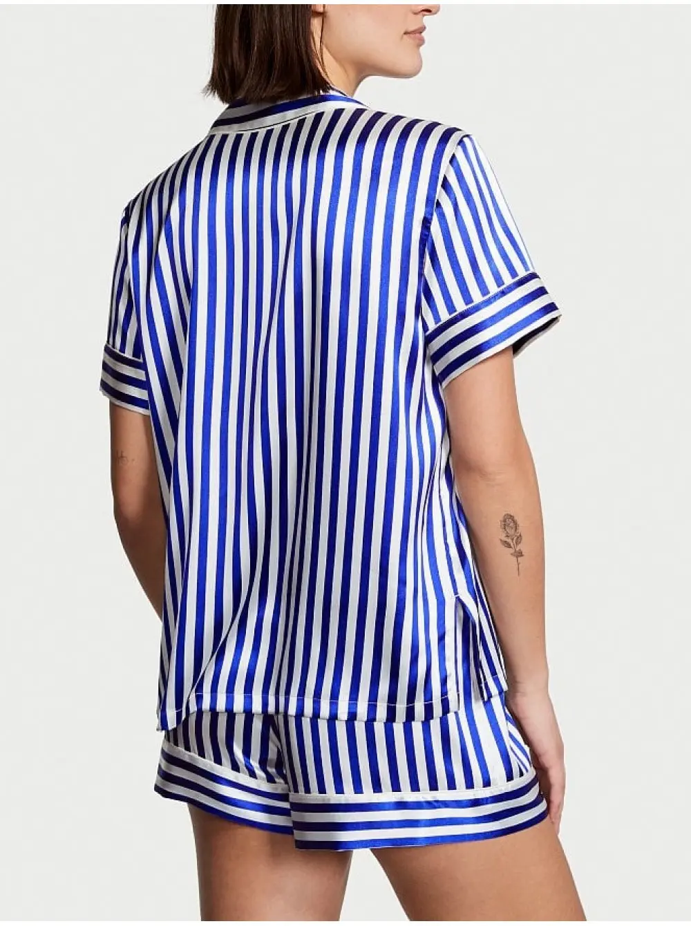 Піжама The Satin Short Pajama Set Blue Iconic Stripe - Зображення 2
