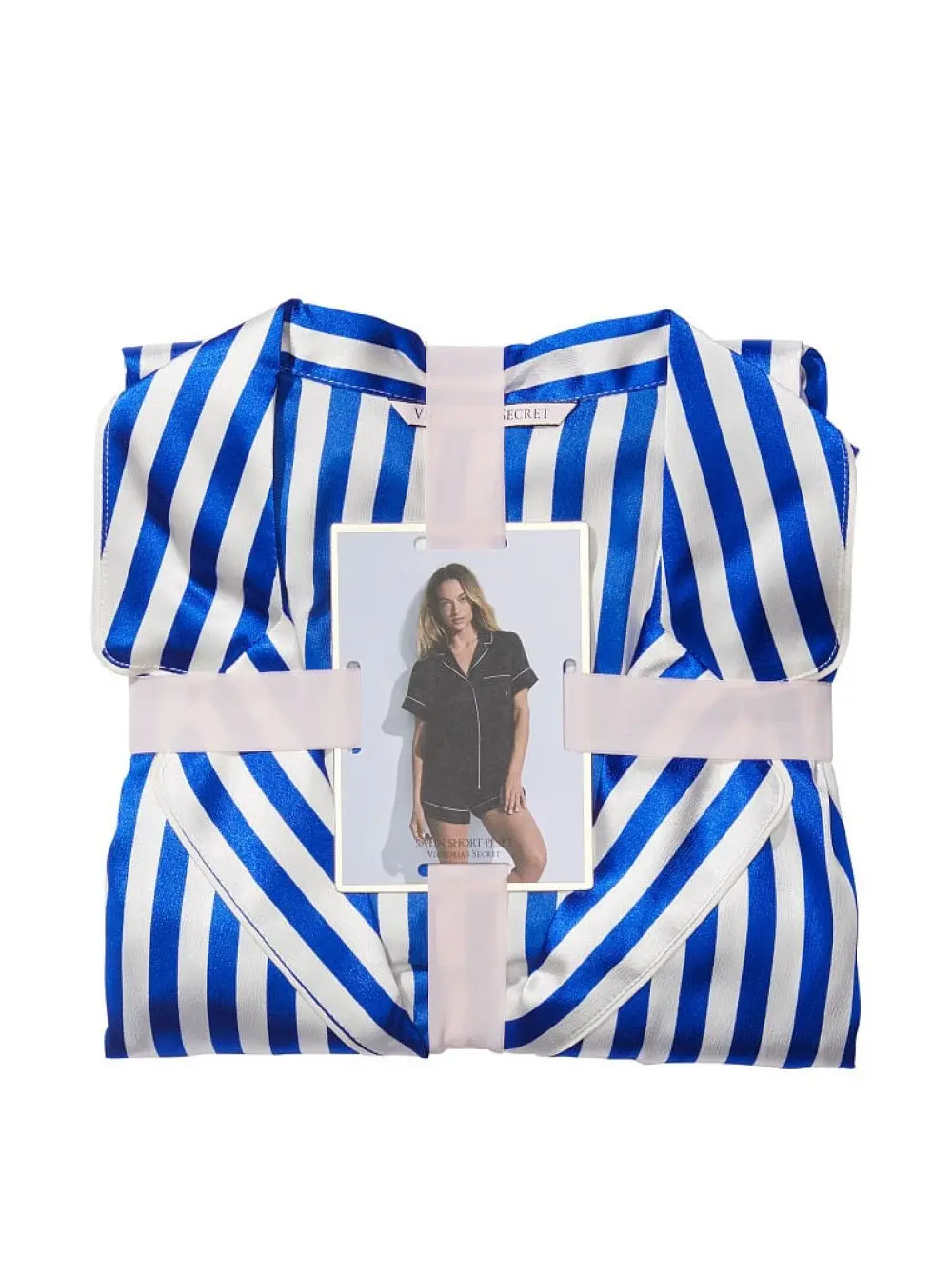 Піжама The Satin Short Pajama Set Blue Iconic Stripe - Зображення 3