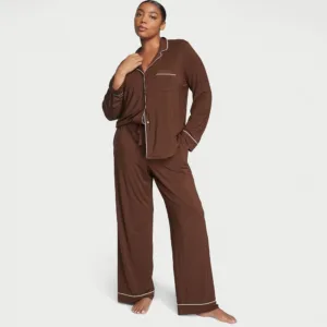 Піжама Modal Long PJ set Brown, колір коричневий, розмір M, Victoria's Secret