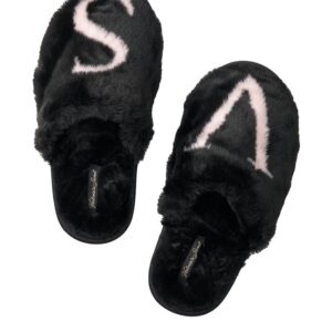 Жіночі капці домашні CLOSED TOE FAUX FUR SLIPPERS колір чорний, розмір М, Victoria’s Secret