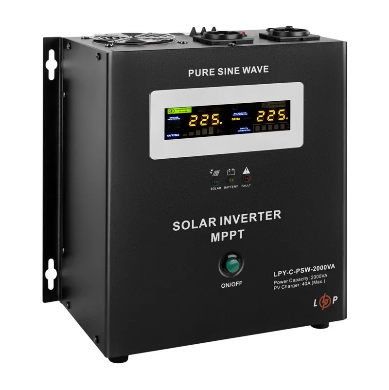 Сонячний інвертор ДБЖ LPY-C-PSW-2000 VA (1400 W) MPPT 24 V