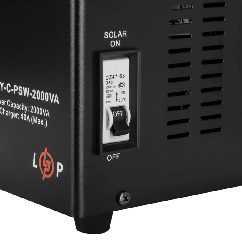 Сонячний інвертор ДБЖ LPY-C-PSW-2000 VA (1400 W) MPPT 24 V - Зображення 5