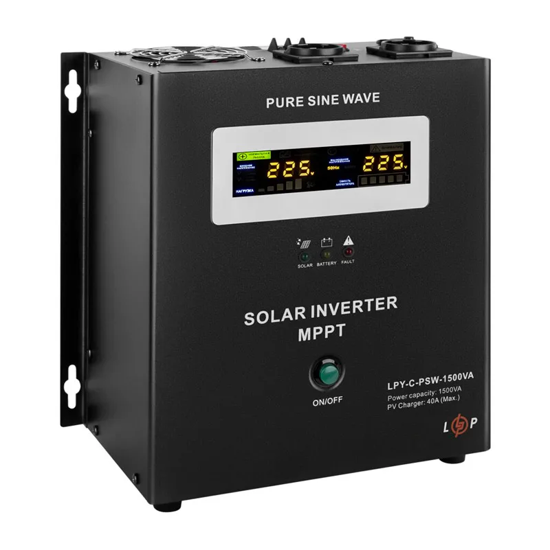 Сонячний інвертор (ДБЖ) LPY-С-PSW-1500 VA (1050 Вт) MPPT 24 V - Зображення 3