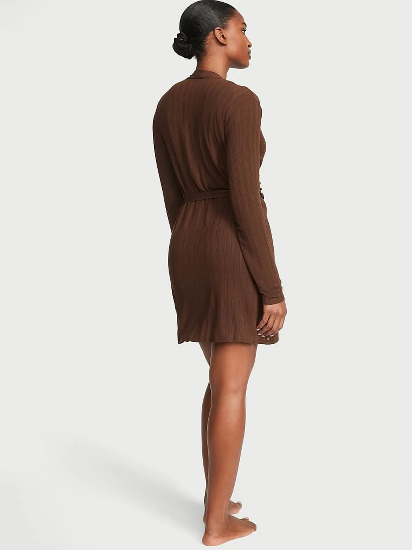 Комплект з шортами Luxe Modal Ribbed 3-Piece Set коричневий, Victoria's Secret - Зображення 2
