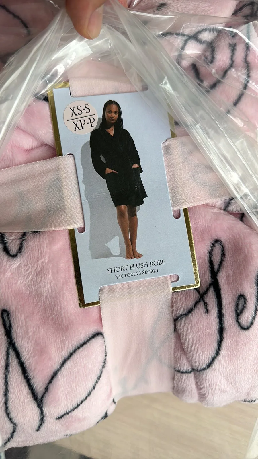 Короткий флісовий халат Short Cozy Robe (розмір XS/S, рожевий), Victoria's Secret - Зображення 3