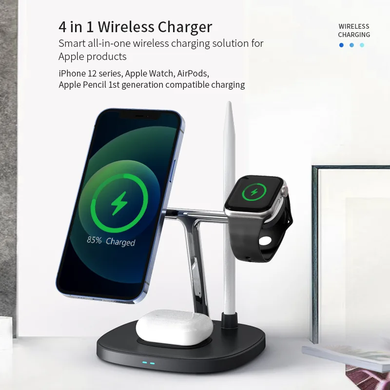 Бездротовий зарядний пристрій Choetech 4-in-1 Magnetic Wireless Charger - Зображення 3