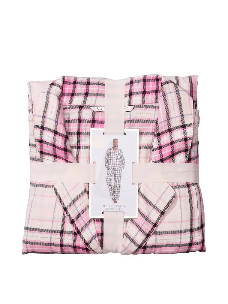 Піжама зі штанами Flannel Long PJ Set (розмір S, рожева в клітинку), Victoria's Secret - Зображення 4