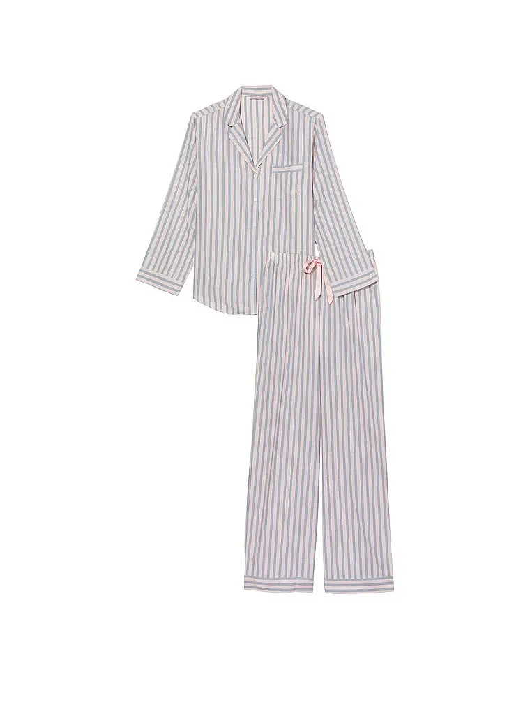 Піжама з штанами Flannel Long PJ Set (розмір M, блідо-рожева/сіра), Victoria's Secret - Зображення 2
