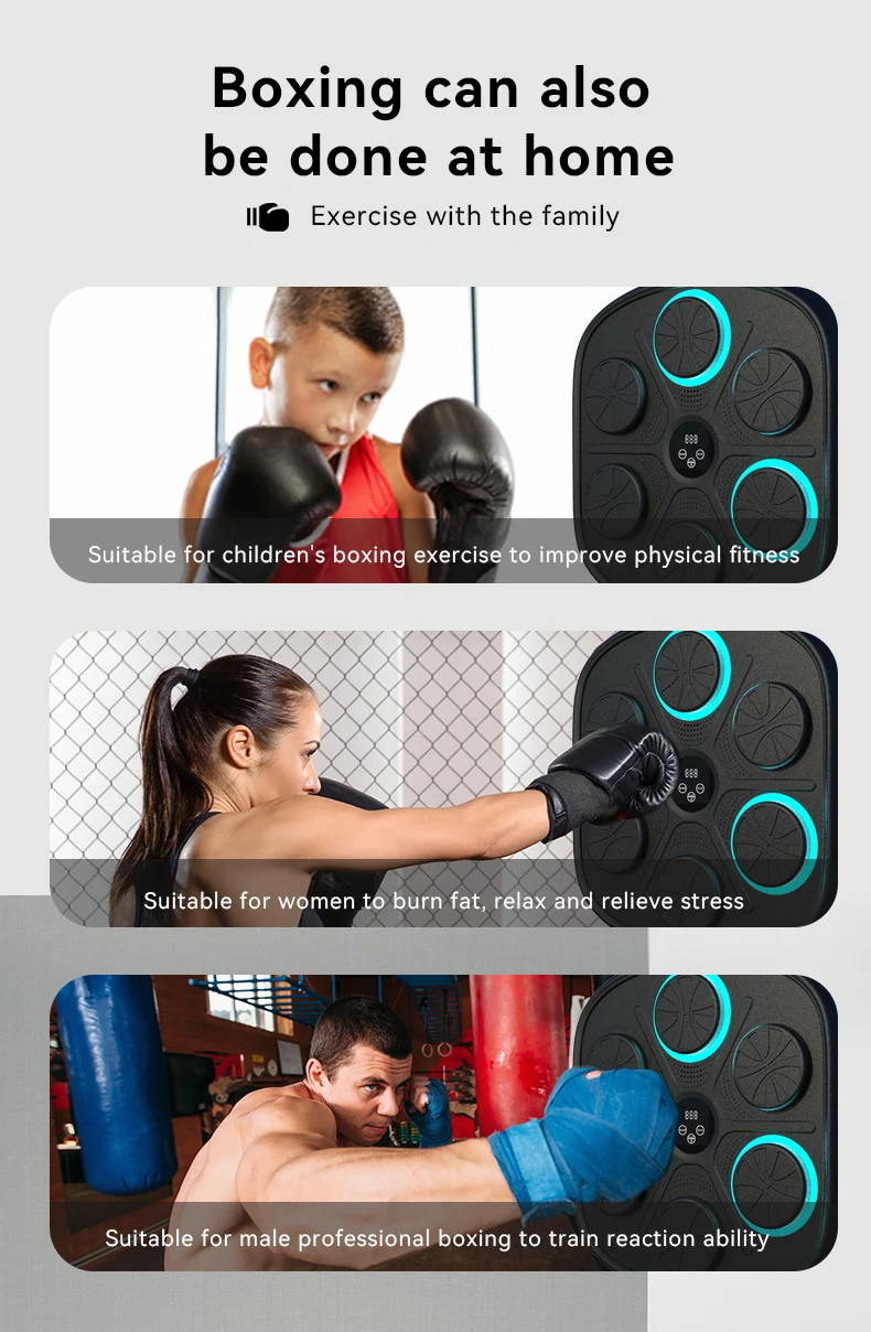 Боксерський тренажер музичний інтелектуальний Smart Music Boxing Trainer, Booster boluojun (з боксерськими рукавичками) - Зображення 8