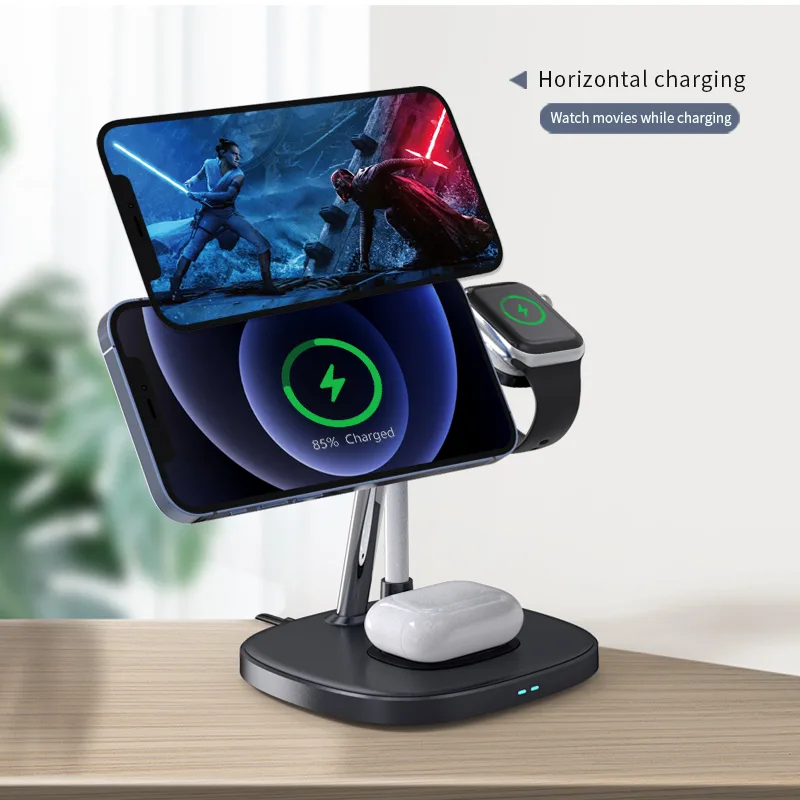 Бездротовий зарядний пристрій Choetech 4-in-1 Magnetic Wireless Charger - Зображення 5
