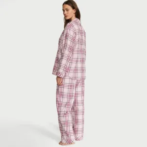 Піжама зі штанами Flannel Long PJ Set (розмір S, рожева в клітинку), Victoria's Secret