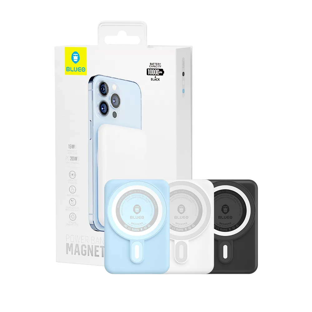 Додатковий зовнішній акумулятор Blueo Wireless Powerbank 10000 mA Black - Зображення 3