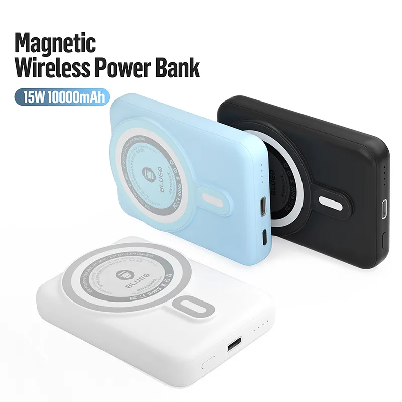 Додатковий зовнішній акумулятор Blueo Wireless Powerbank 10000 mA Black - Зображення 2