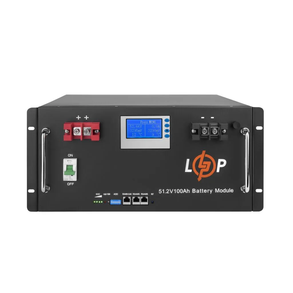 Акумулятор LP 100 Ah LiFePO4 48V (51,2V) - (5120Wh) (Smart BMS 100A) с LCD RM - Зображення 2