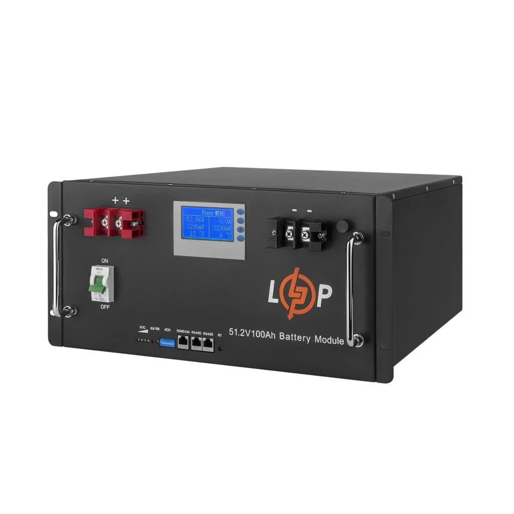 Акумулятор LP 100 Ah LiFePO4 48V (51,2V) - (5120Wh) (Smart BMS 100A) с LCD RM