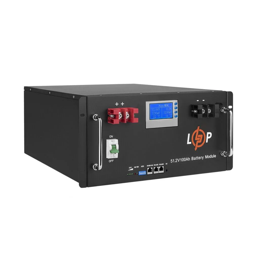 Акумулятор LP 100 Ah LiFePO4 48V (51,2V) - (5120Wh) (Smart BMS 100A) с LCD RM - Зображення 3