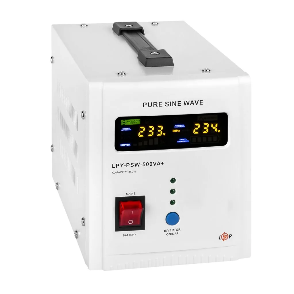 ДБЖ 12В 350Вт з правильною синусоїдою 12V LPY-PSW-500VA+ 5A/10A - Зображення 5