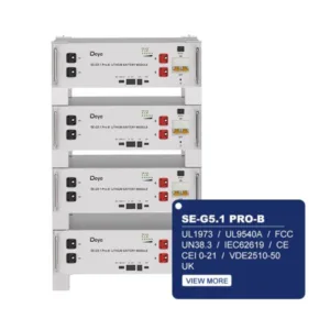 Акумулятор літієвий Deye, LiFePo4 51.2В 100A, SE-G5.1 pro B, (cables+Bracket included)
