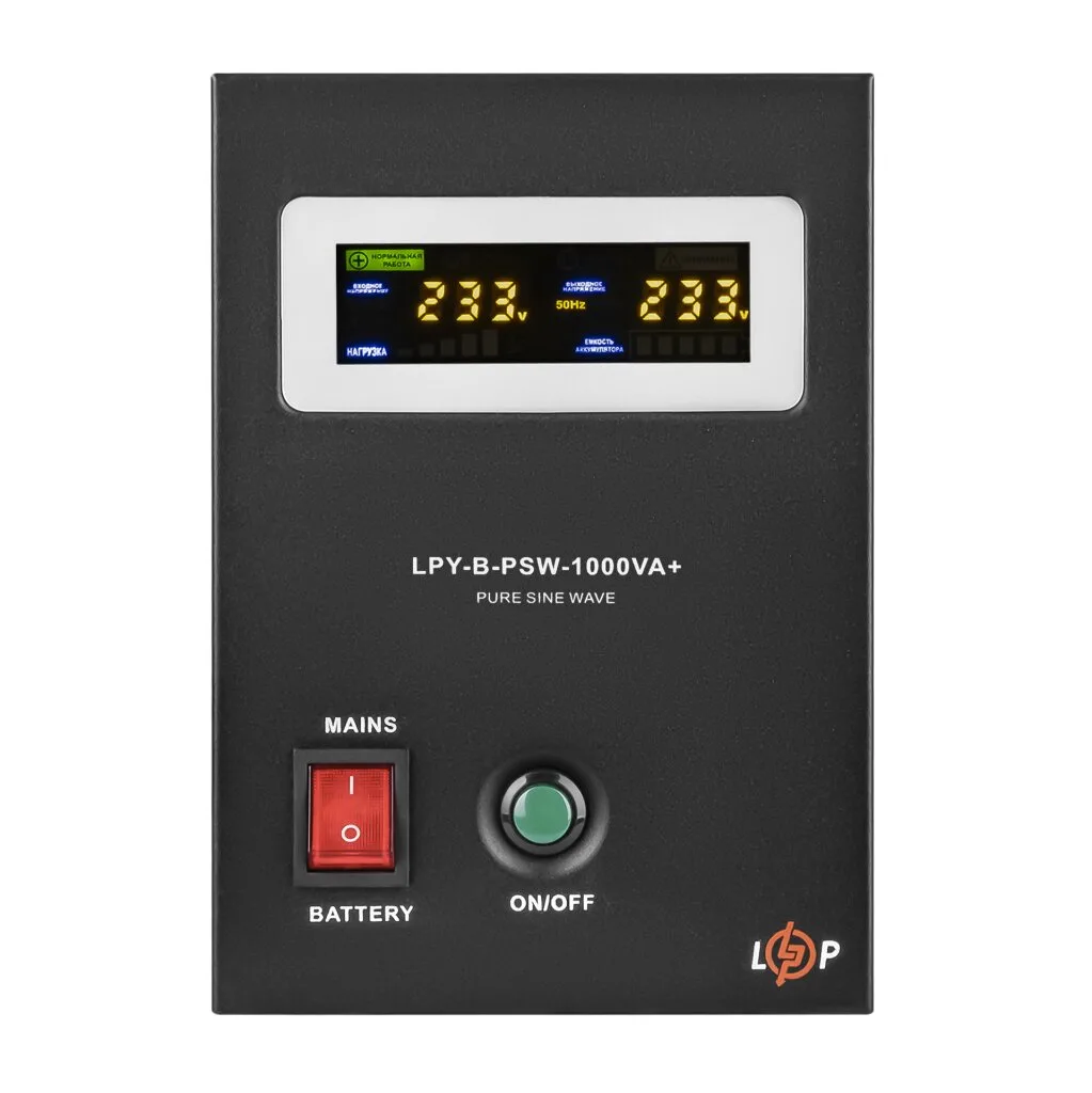 ДБЖ 700 Вт з правильною синусоїдою 12V LPY-B-PSW-1000VA, 10A/20A, LogicPower - Зображення 2