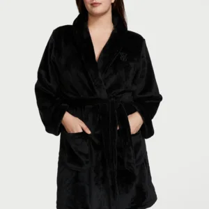 Халат теплий Short Cozy Robe, чорний, XS/S, Victoria's Secret