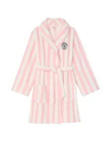 Халат теплий Short Cozy Robe, в біло-рожеву смужку, XS/S, Victoria's Secret
