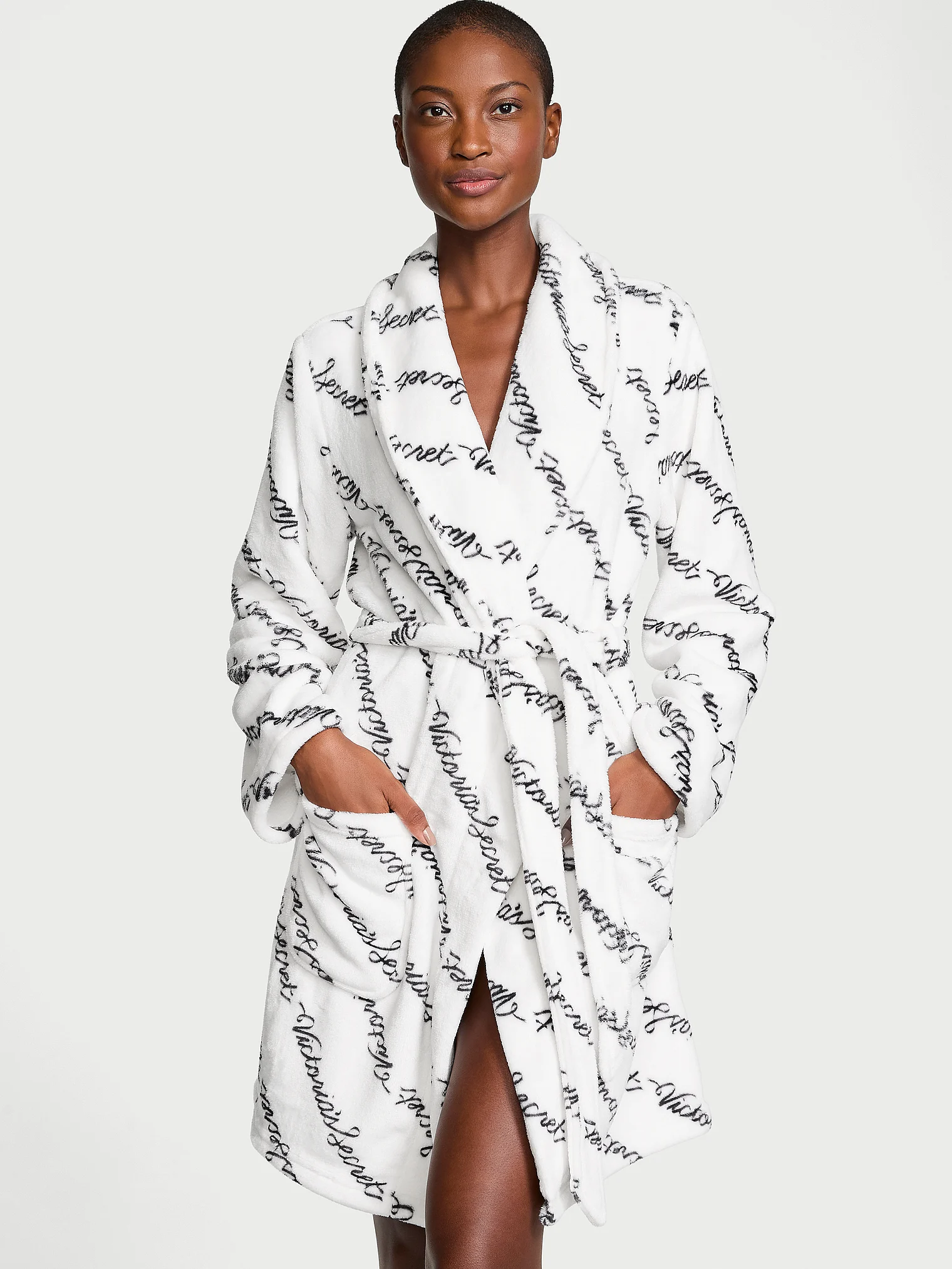 Халат теплий Short Cozy Robe, білий, XS/S, Victoria's Secret - Зображення 5