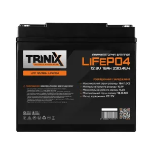 Акумуляторна батарея LiFePO4 18 Аг (літій-залізо-фосфатна) 12 В LFP, Trinix