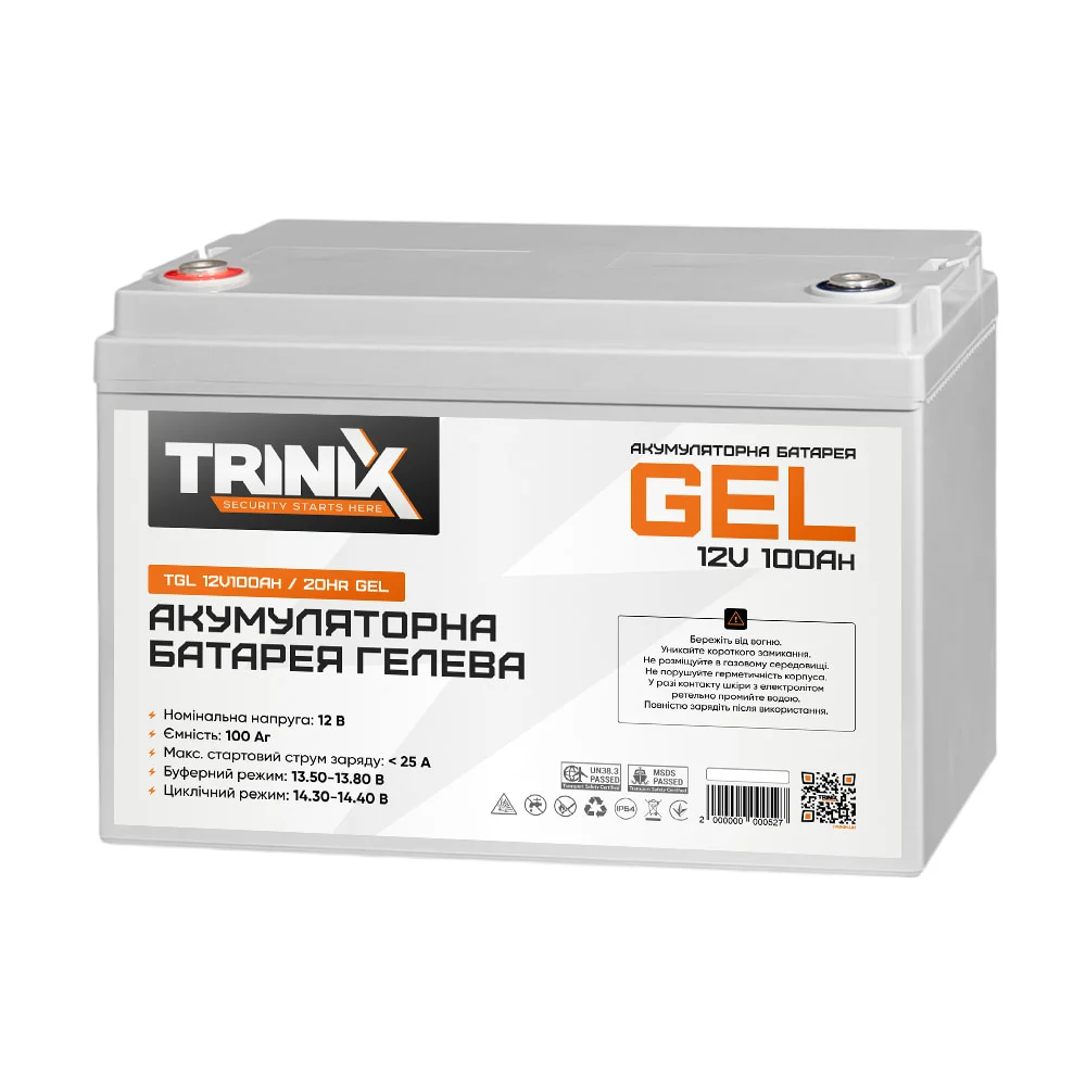 Акумуляторна батарея гелева 100 Аг 12 В TGL12V100Ah/20Hr GEL, Trinix