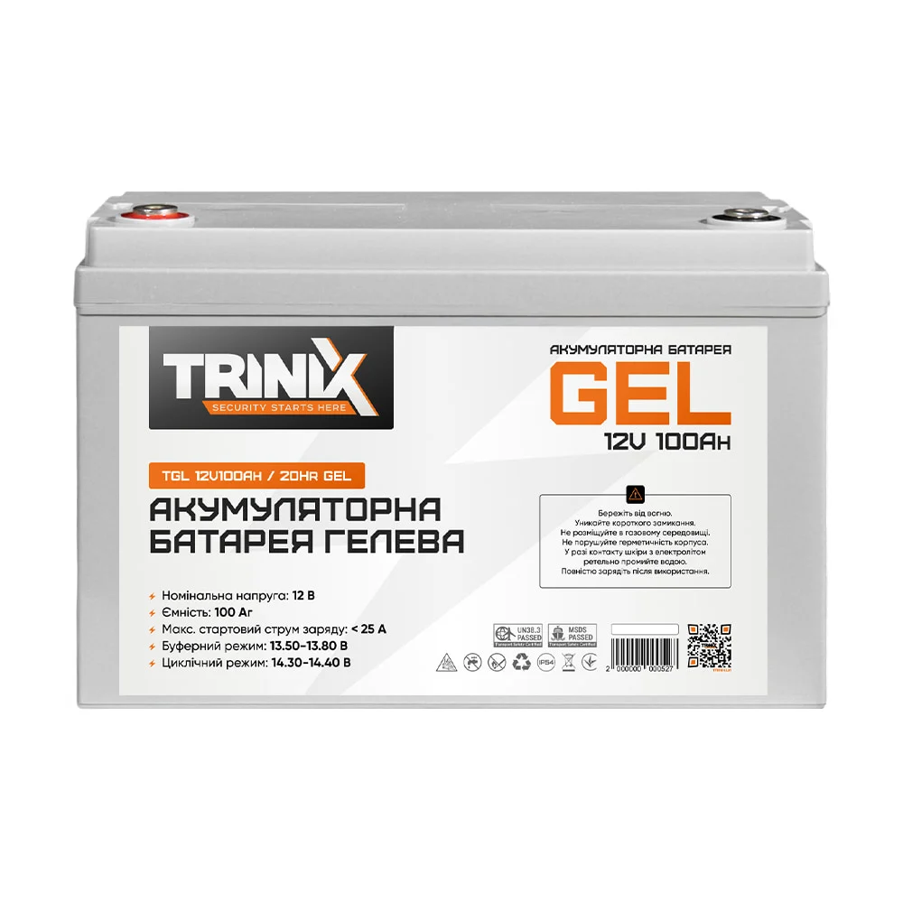 Акумуляторна батарея гелева 100 Аг 12 В TGL12V100Ah/20Hr GEL, Trinix - Зображення 2