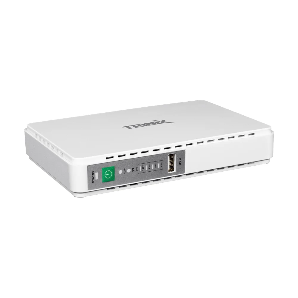 ДБЖ для роутера і медіаконвертера DC UPS Trinix TRX-MUPS-1748 PoE (10000 mAh) 5V/9V/12V/24V/48V/PoE 1Gbps, Li-ion 4*2.5 Ah