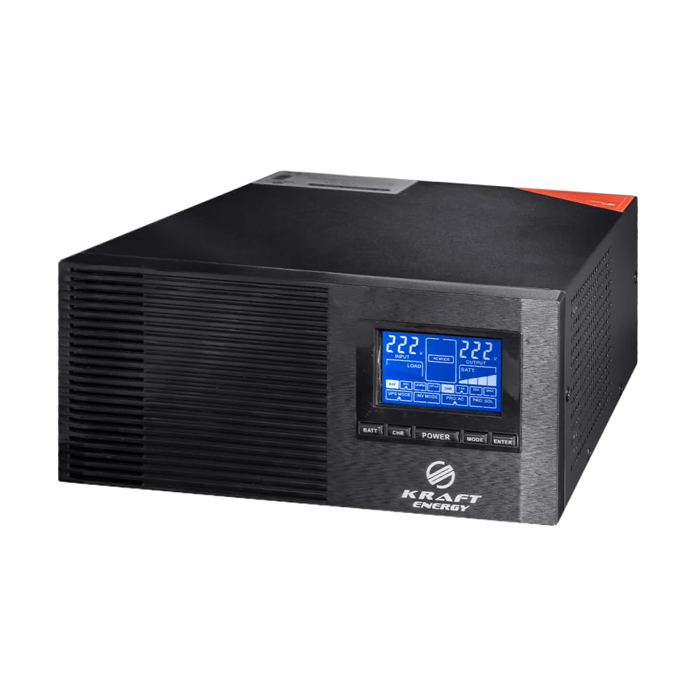Інвертор (ДБЖ) Kraft KRF-AVR1000VA/800W-12V з правильною синусоїдою