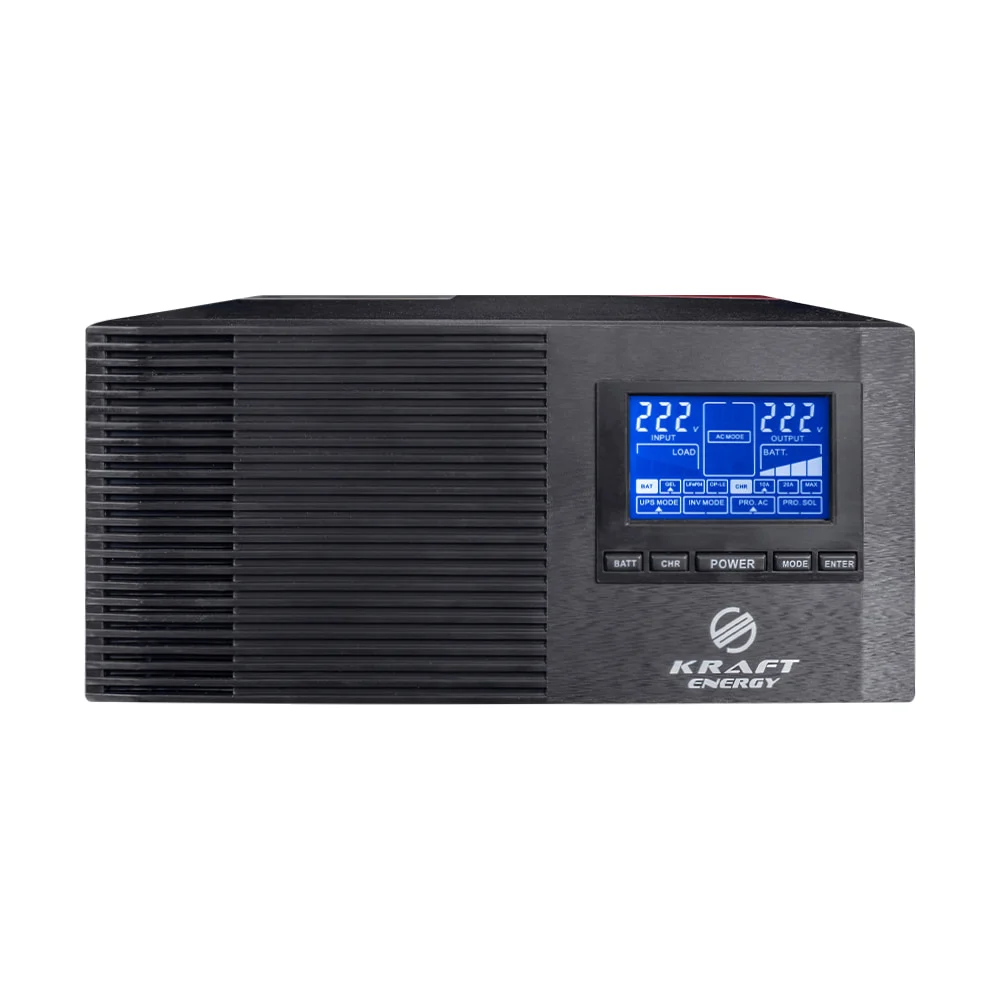 Інвертор (ДБЖ) Kraft KRF-AVR1000VA/800W-12V з правильною синусоїдою - Зображення 2