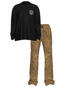 Бавовняна піжама зі штанами Long-Sleeve Tee-Jama Set, Safari Gold Leopard, S, довжина - Regular, Victoria's Secret