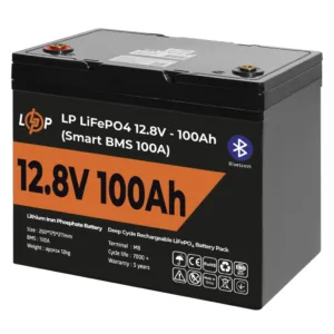 Акумулятор LP LiFePO4 12V (12,8V) - 100 Ah (1280Wh) (Smart BMS 100А) з BT пластик, LogicPower