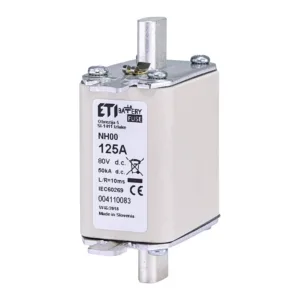 Запобіжник ETI NH-00 Battery 125A 80V DC