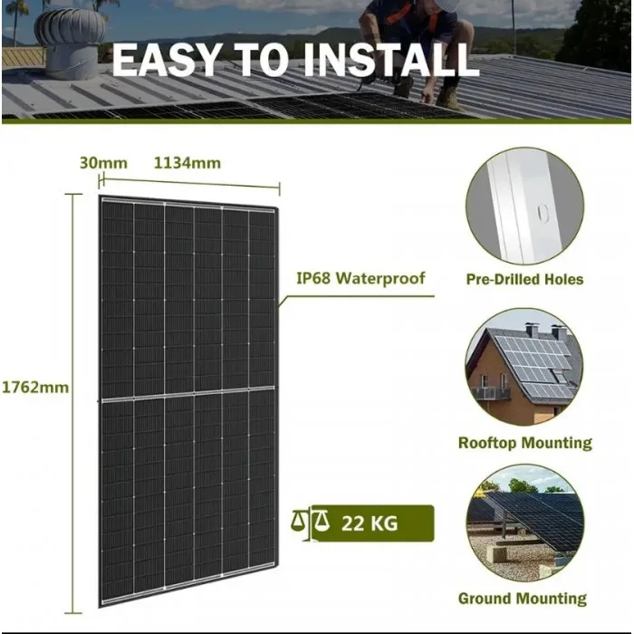 Сонячна панель 450 Вт JA Solar JAM54D40-450/LB, Mono (Black Frame, двостороння) - Зображення 2