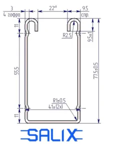 Профіль монтажний 41×76 оцинкований перфорований SALIX, 275 г/м²