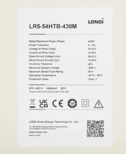 Сонячна панель 430 Вт Longi Solar LR5-54HTB-430M Full Black