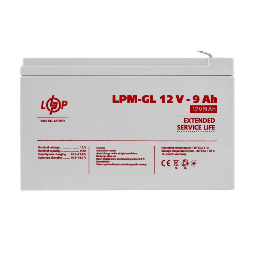 Акумулятор гелевий LPM-GL 12V - 9 Ah - Зображення 4