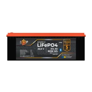 Акумулятор LP LiFePO4 25,6 В - 314 Аг (8038 Wh) (BMS 200A/100А) пластик Smart BT