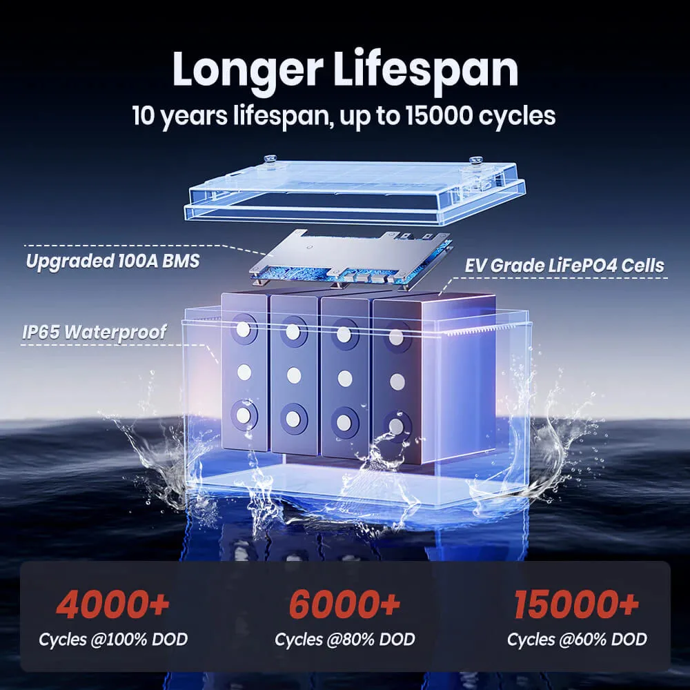 Акумуляторна батарея LiFePO4 Timeusb 12.8V 100Ah Low-Temp, 1280Wh, BMS 100A - Зображення 2